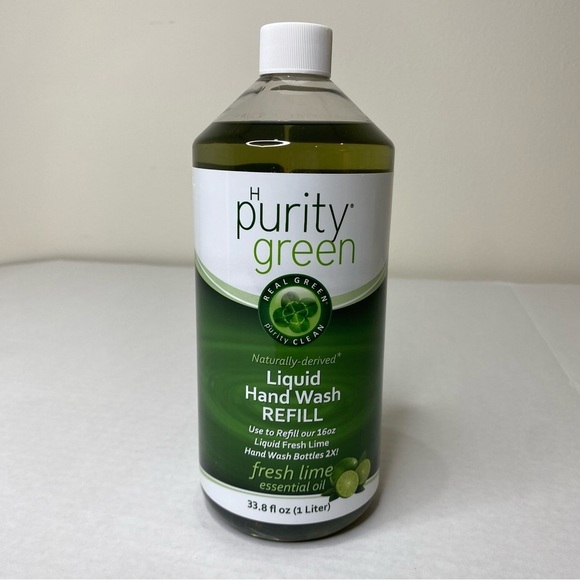 Phurity Green Liquid Hand Wash Refill Fresh Lime Essential Oil 33.8 Fl Oz - Picture 1 of 4